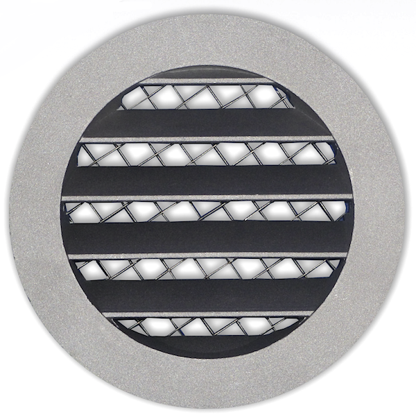 Rundes Gitter 125 mm aus Aluminium mit grobmaschigem Draht – hohe